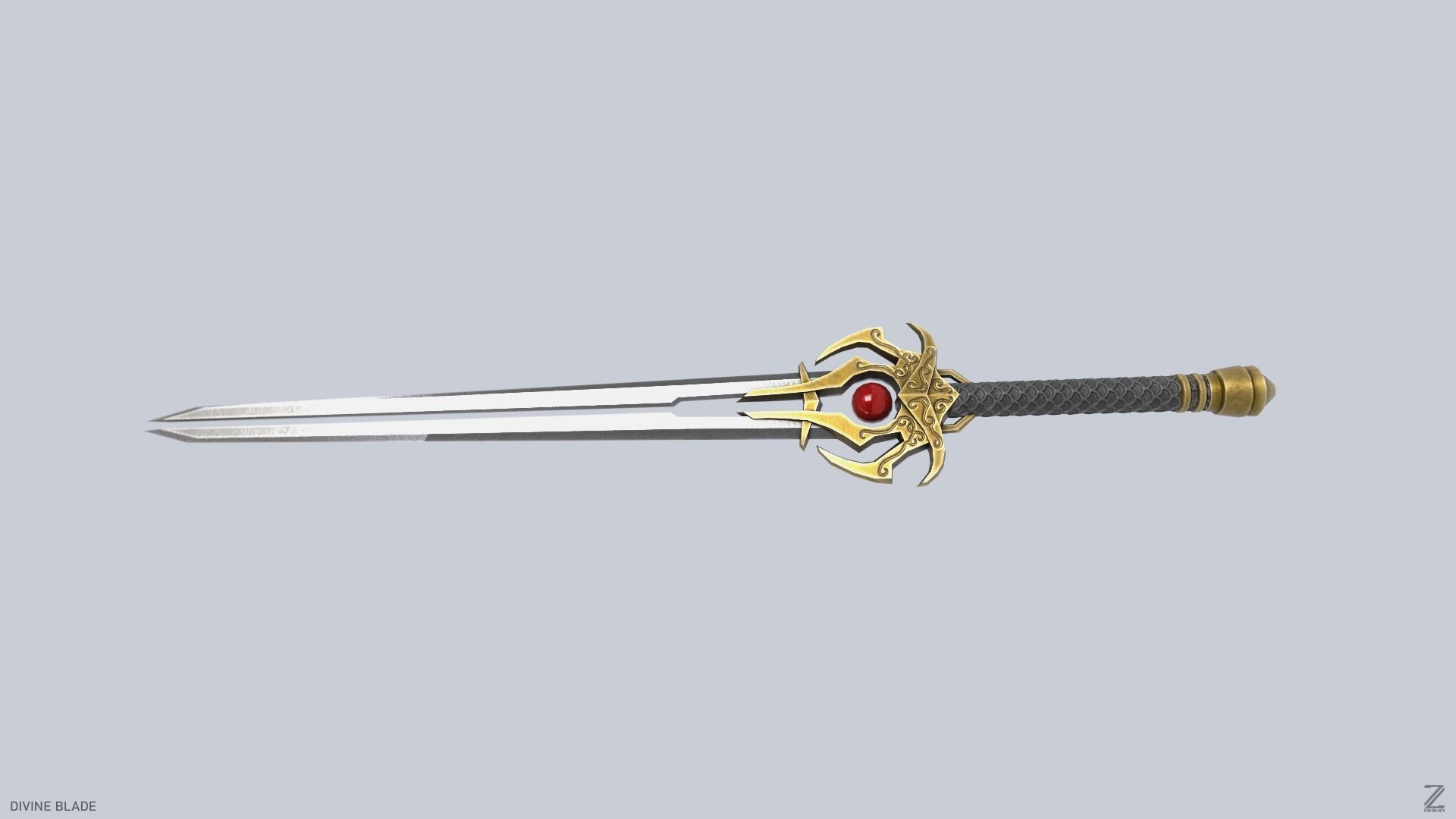 Divine blade Low-poly 3D model_5