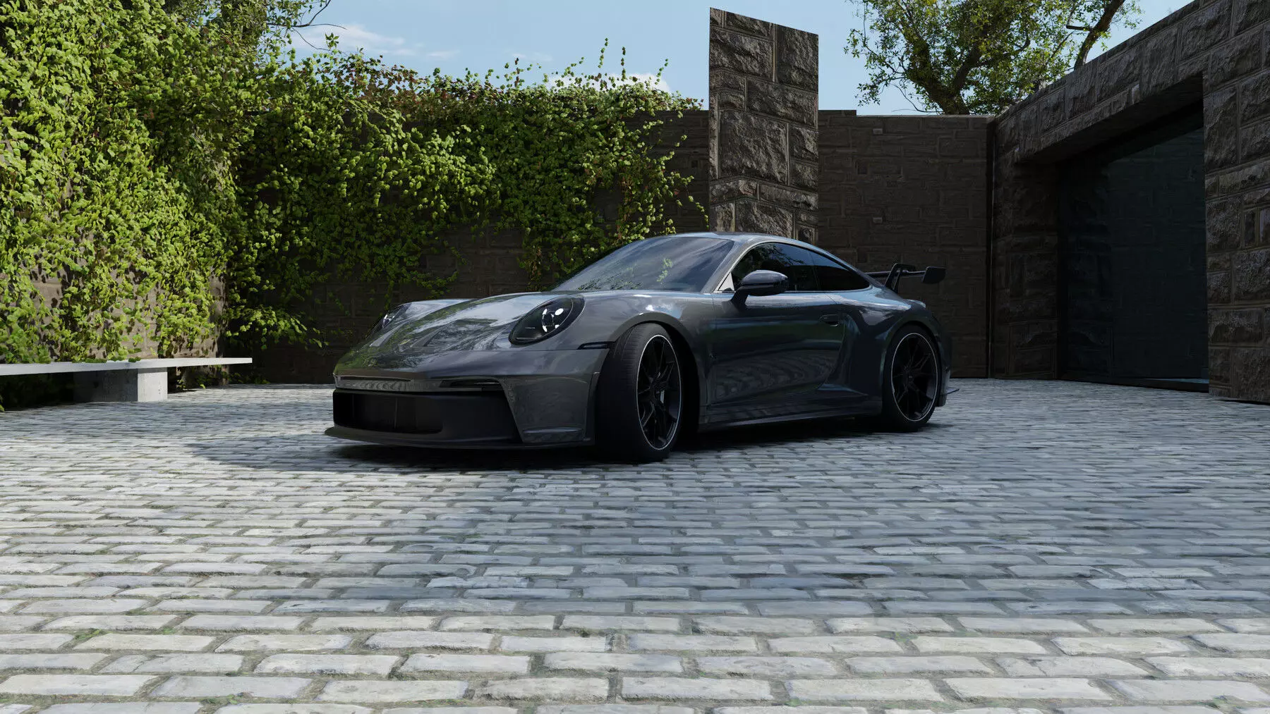 Automotive Render Scene 3D Blender File Textured  3D model_0