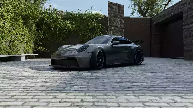 Automotive Render Scene 3D Blender File Textured  3D model