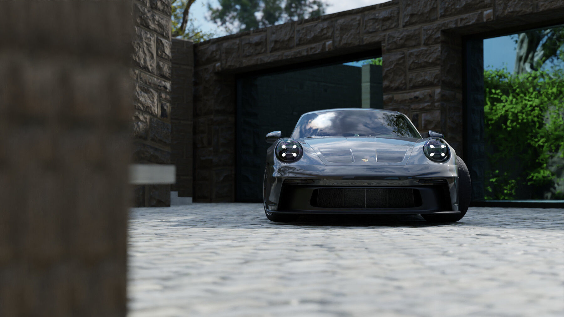 Automotive Render Scene 3D Blender File Textured  3D model_2