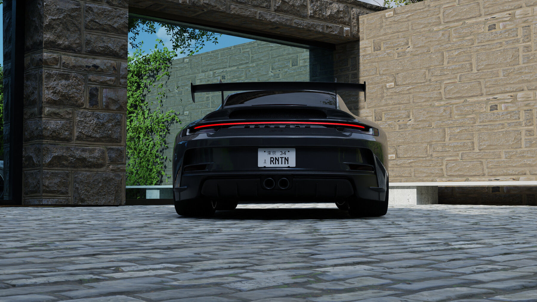 Automotive Render Scene 3D Blender File Textured  3D model_5