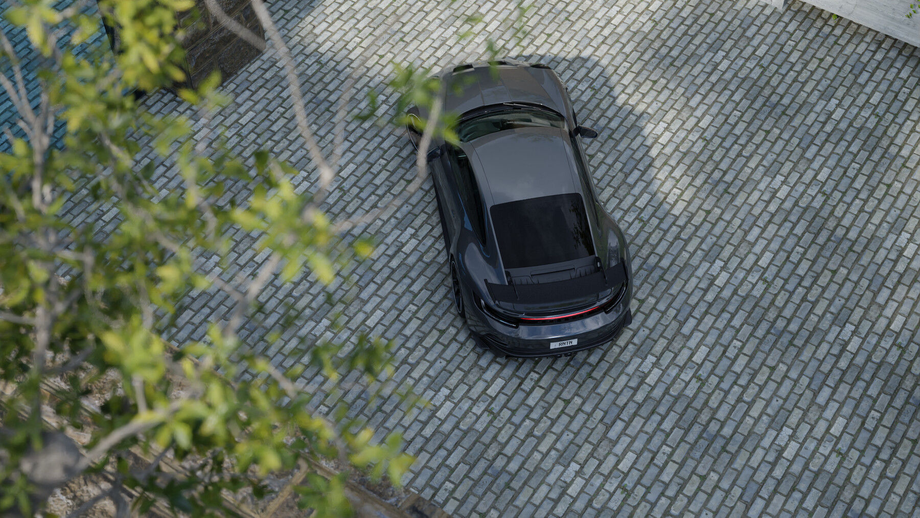 Automotive Render Scene 3D Blender File Textured  3D model_7