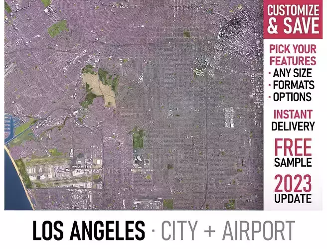 Los Angeles - 3D City Model Low-poly 3D model