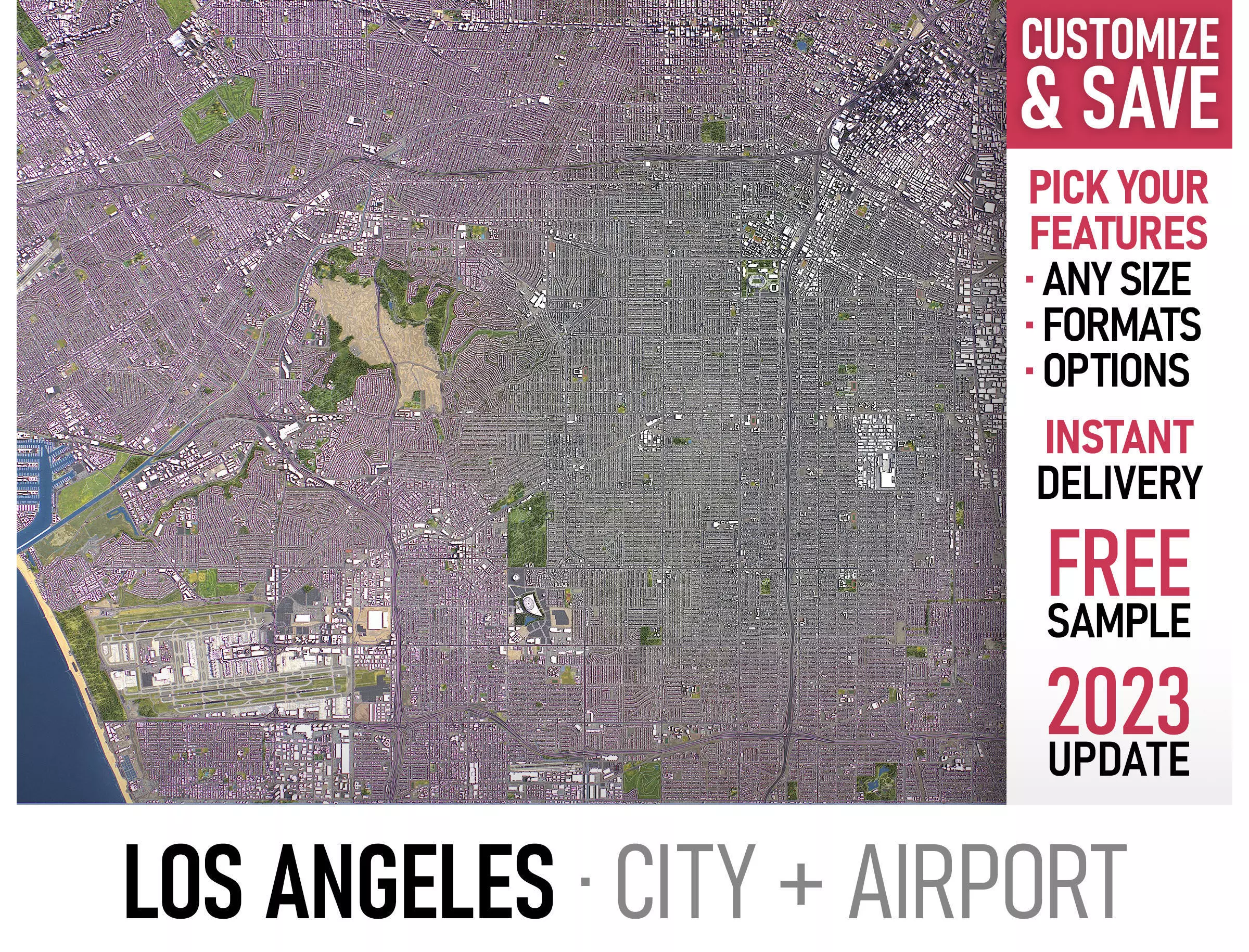 Los Angeles - 3D City Model Low-poly 3D model_0