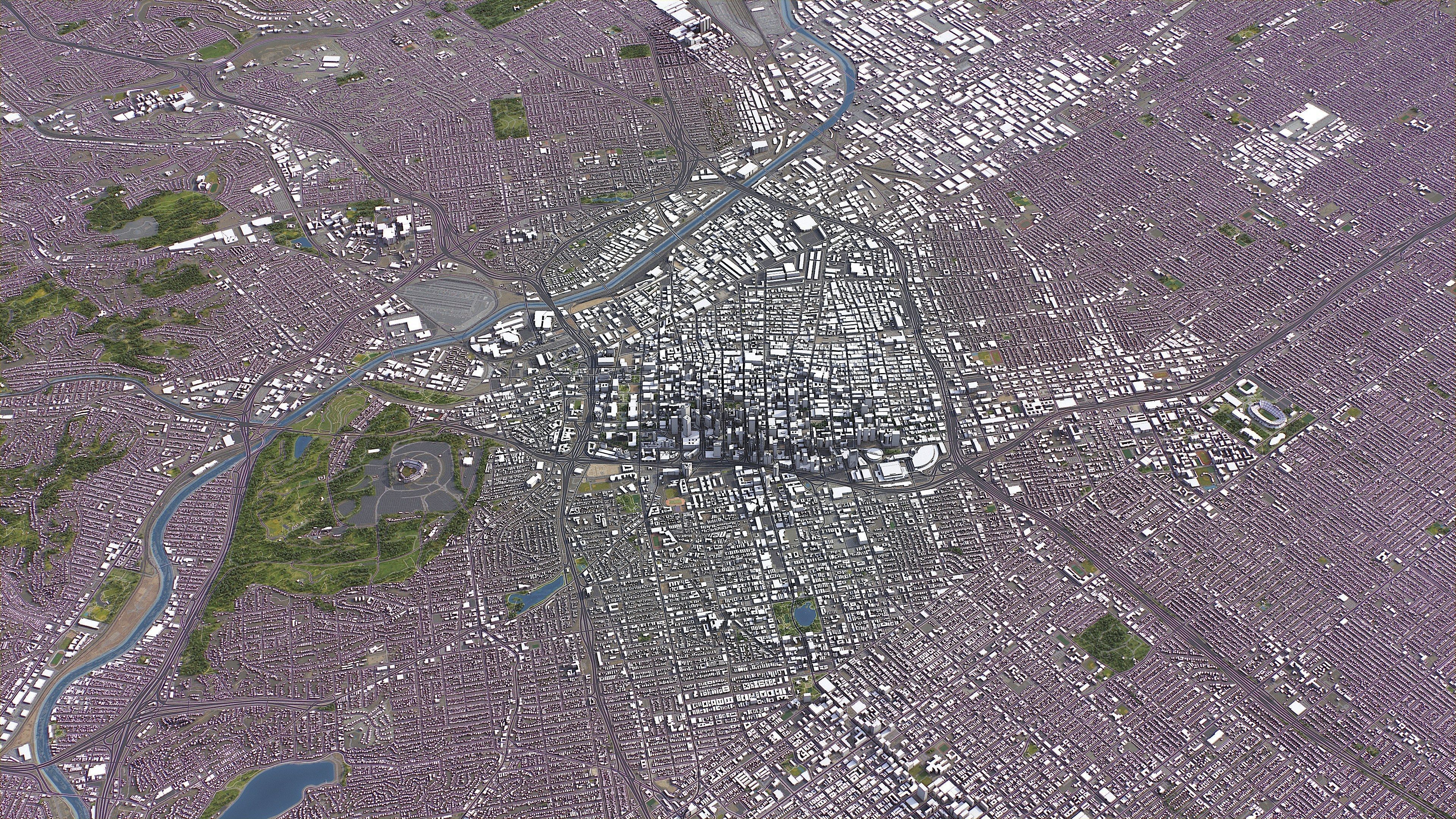 Los Angeles - 3D City Model Low-poly 3D model_4