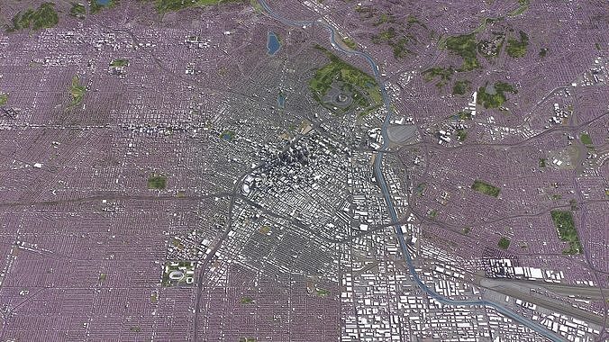 Los Angeles - 3D City Model Low-poly 3D model 2