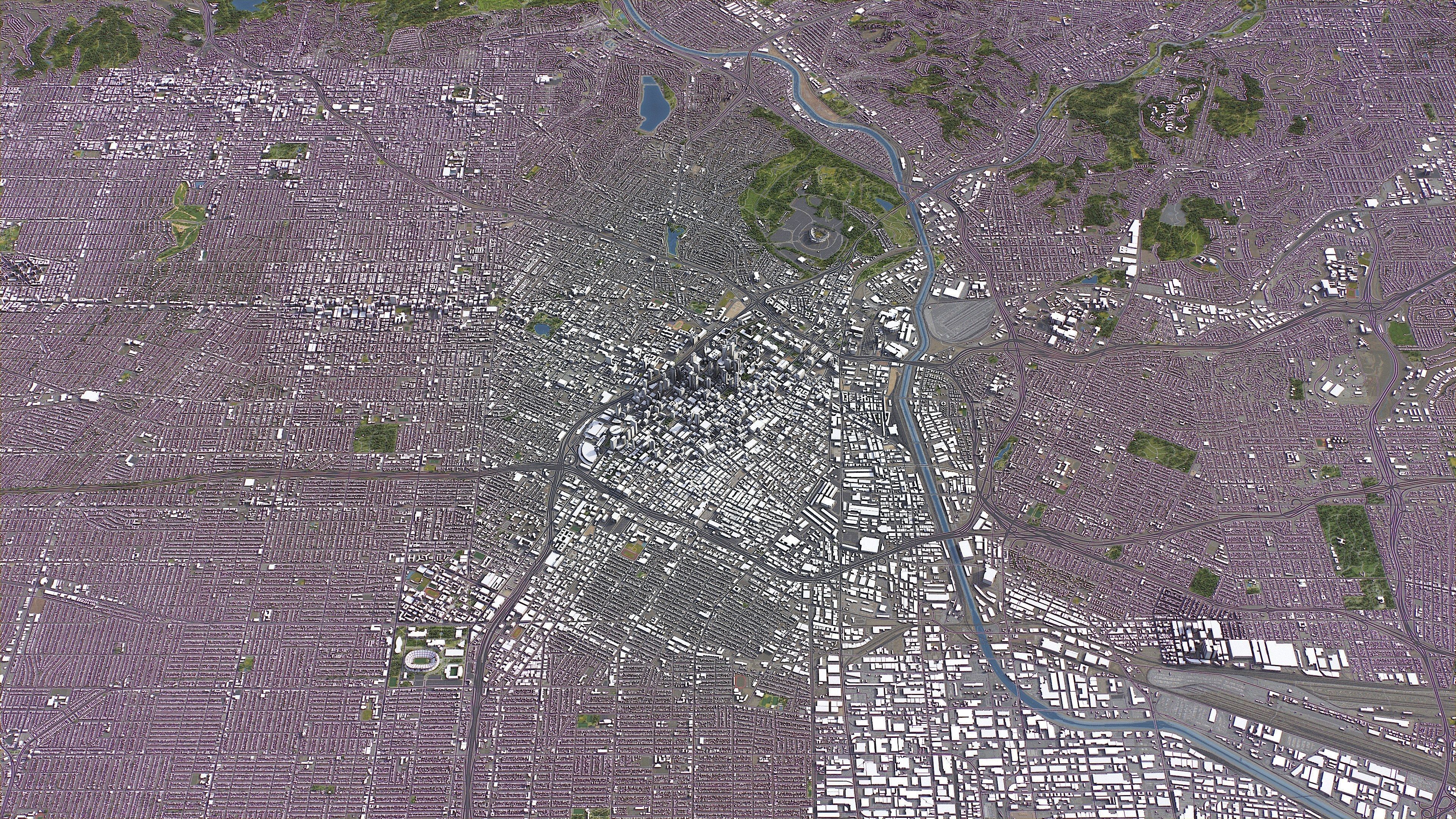 Los Angeles - 3D City Model Low-poly 3D model_1