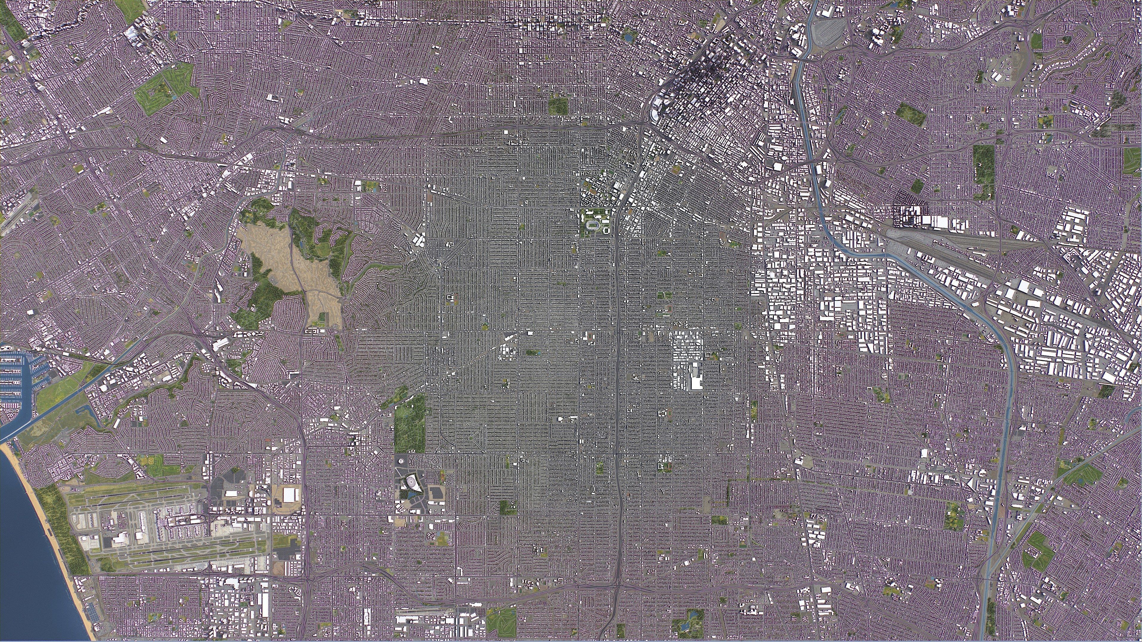 Los Angeles - 3D City Model Low-poly 3D model_14