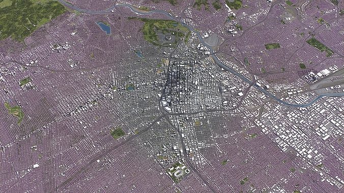 Los Angeles - 3D City Model Low-poly 3D model 3