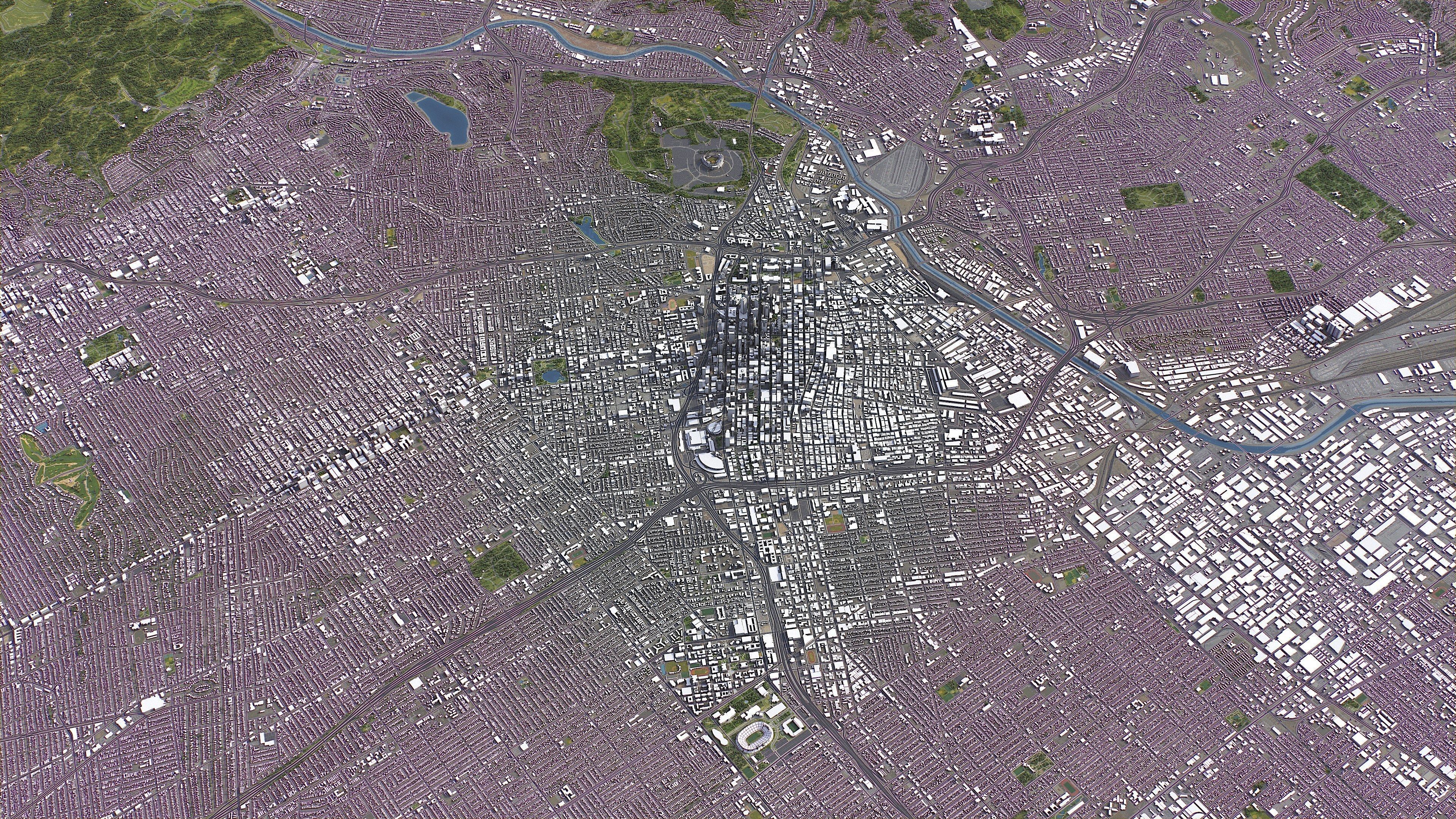 Los Angeles - 3D City Model Low-poly 3D model_2