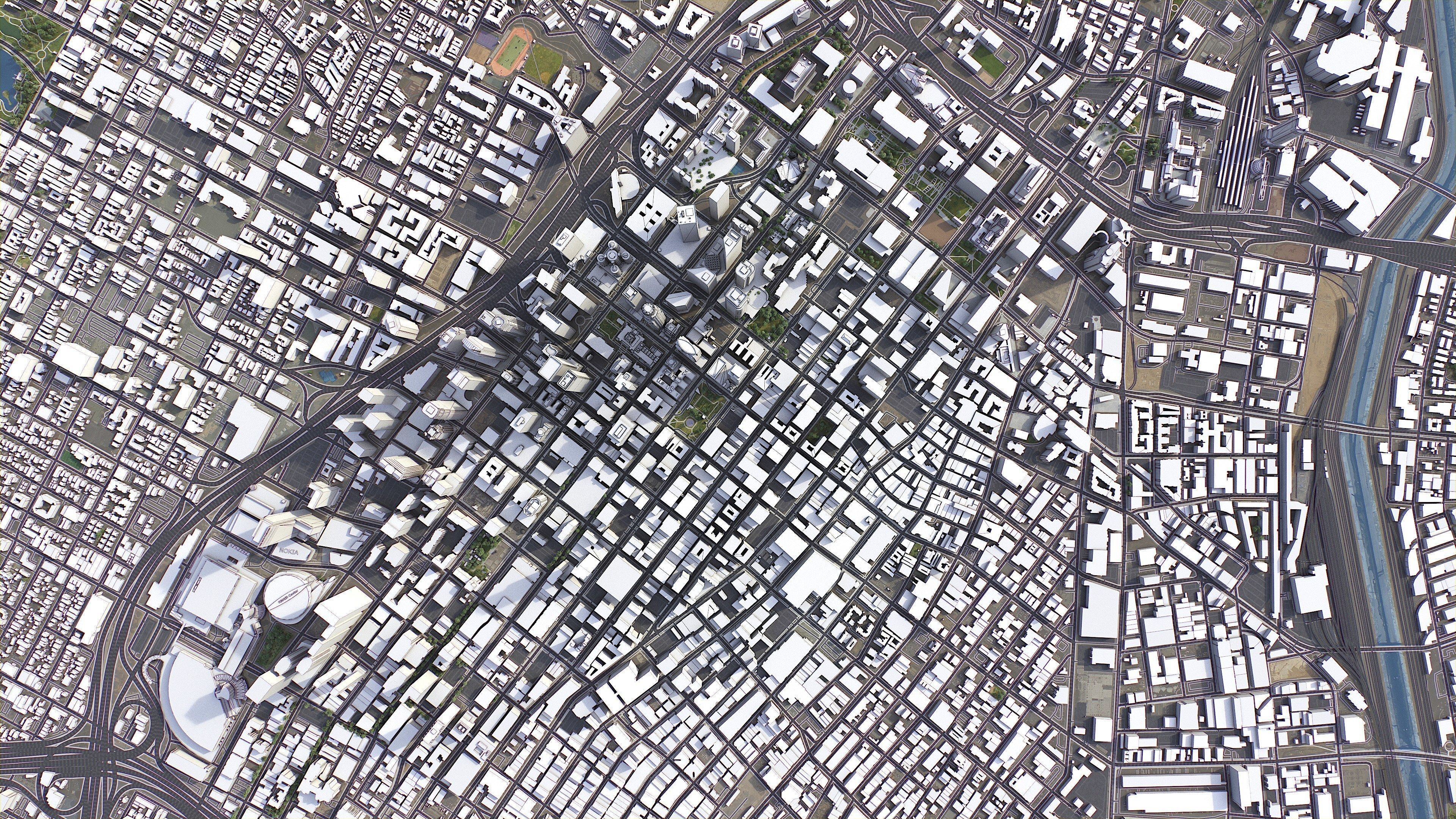Los Angeles - 3D City Model Low-poly 3D model_9