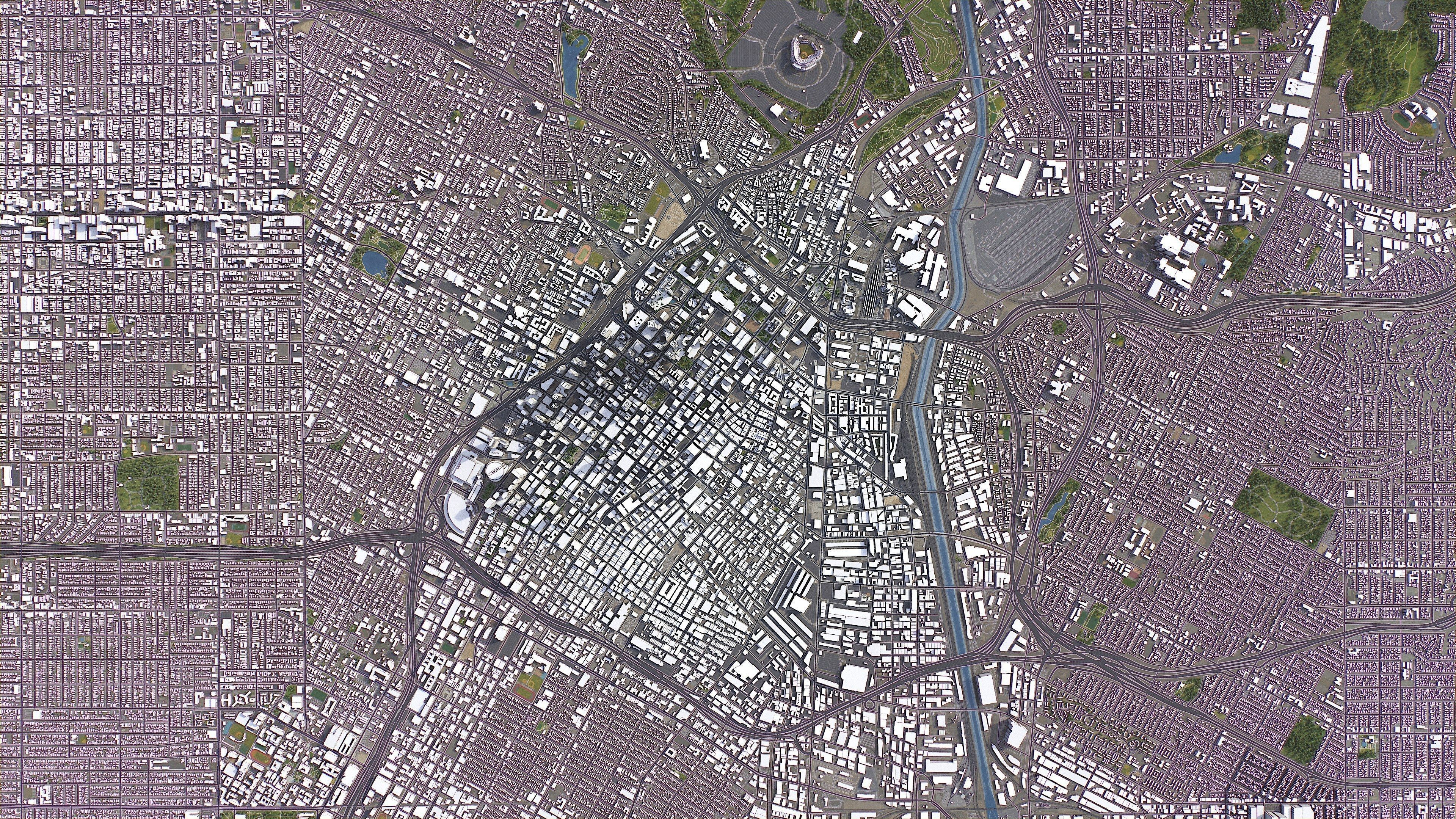 Los Angeles - 3D City Model Low-poly 3D model_10