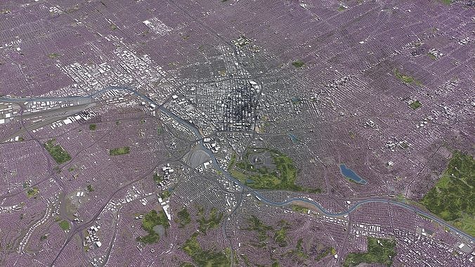 Los Angeles - 3D City Model Low-poly 3D model 7