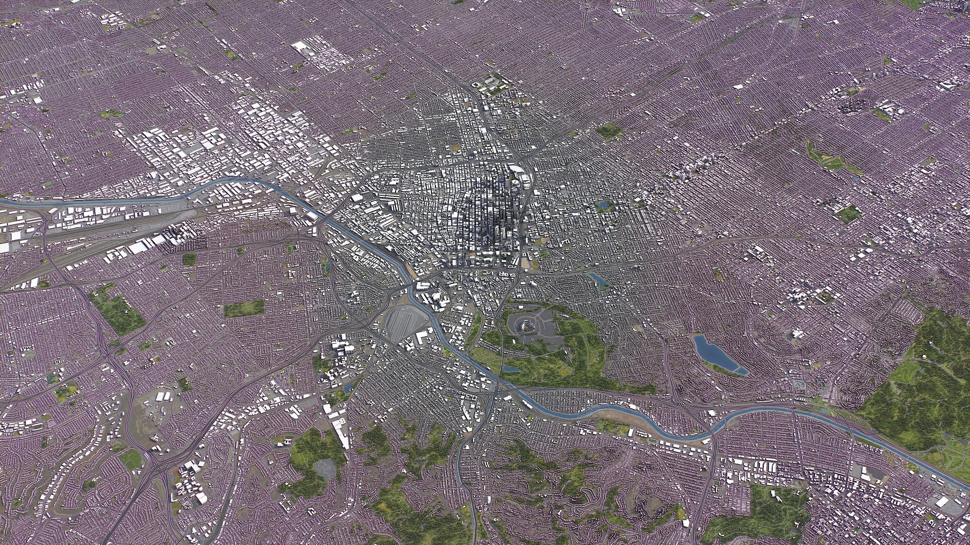 Los Angeles - 3D City Model Low-poly 3D model_6