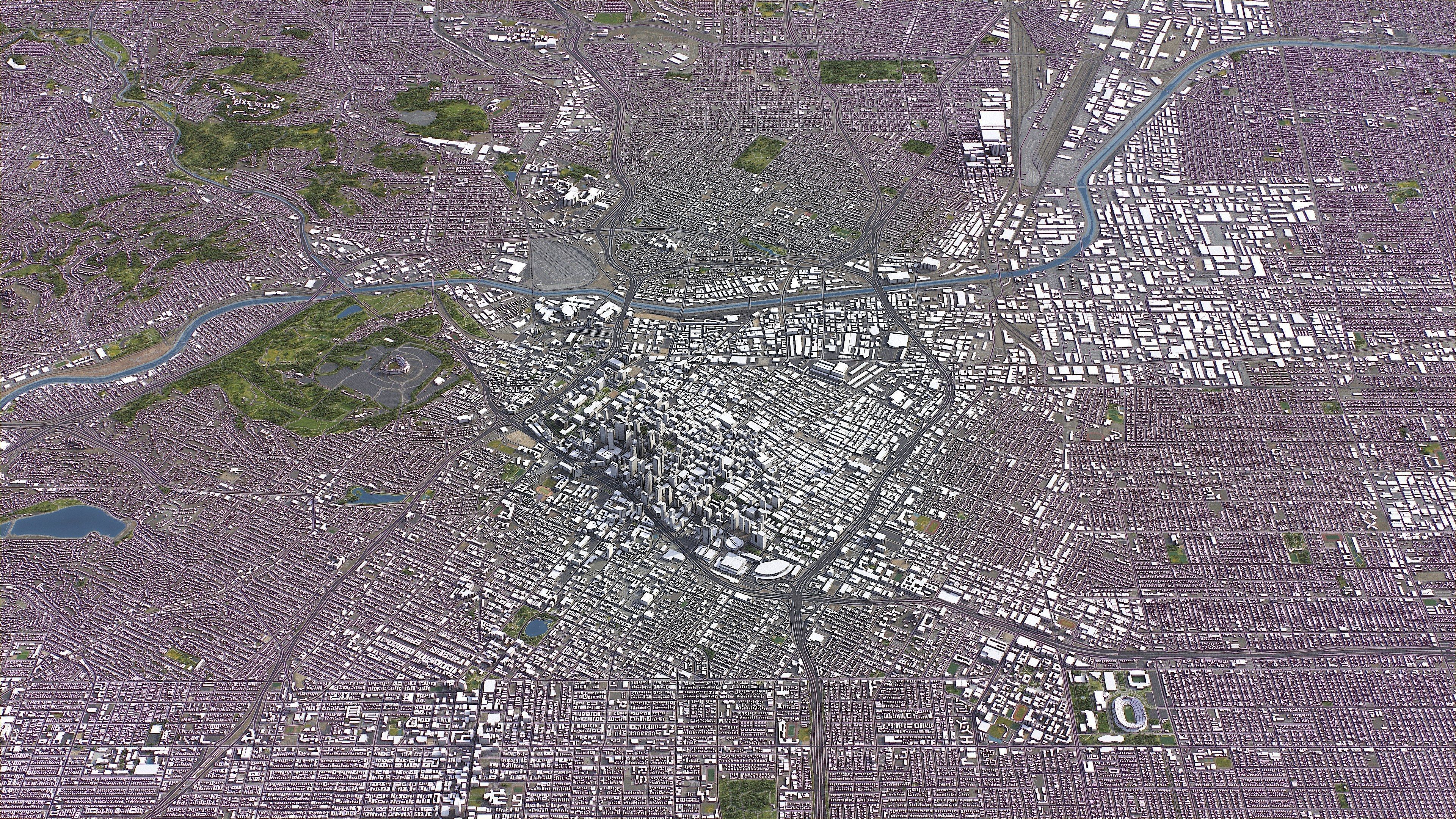 Los Angeles - 3D City Model Low-poly 3D model_3