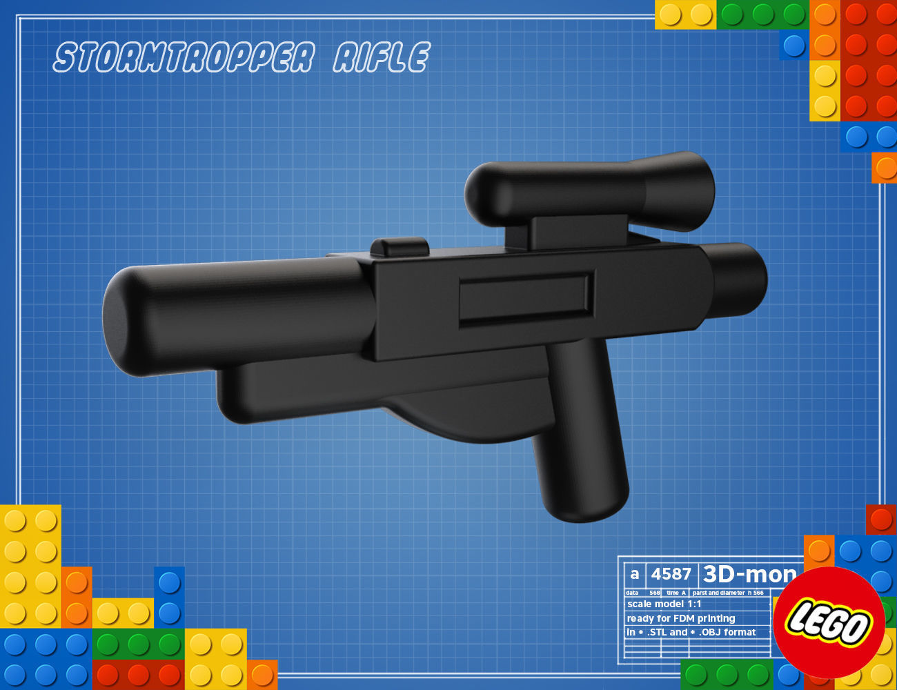 Stormtrooper rifle LEGO Star Wars Blaster Free 3D print model