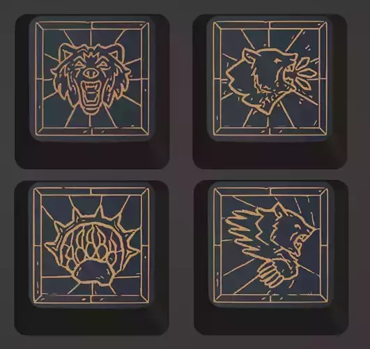 16x Diablo 4 Druid Keycaps 3D STL File Mechanical Keyboard