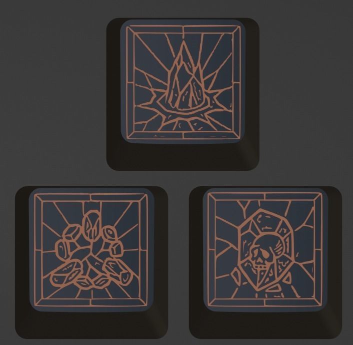 16x Diablo 4 Druid Keycaps 3D STL File Mechanical Keyboard 3D print model_6