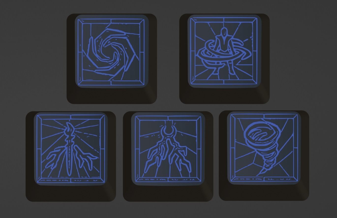 16x Diablo 4 Druid Keycaps 3D STL File Mechanical Keyboard 3D print model_4