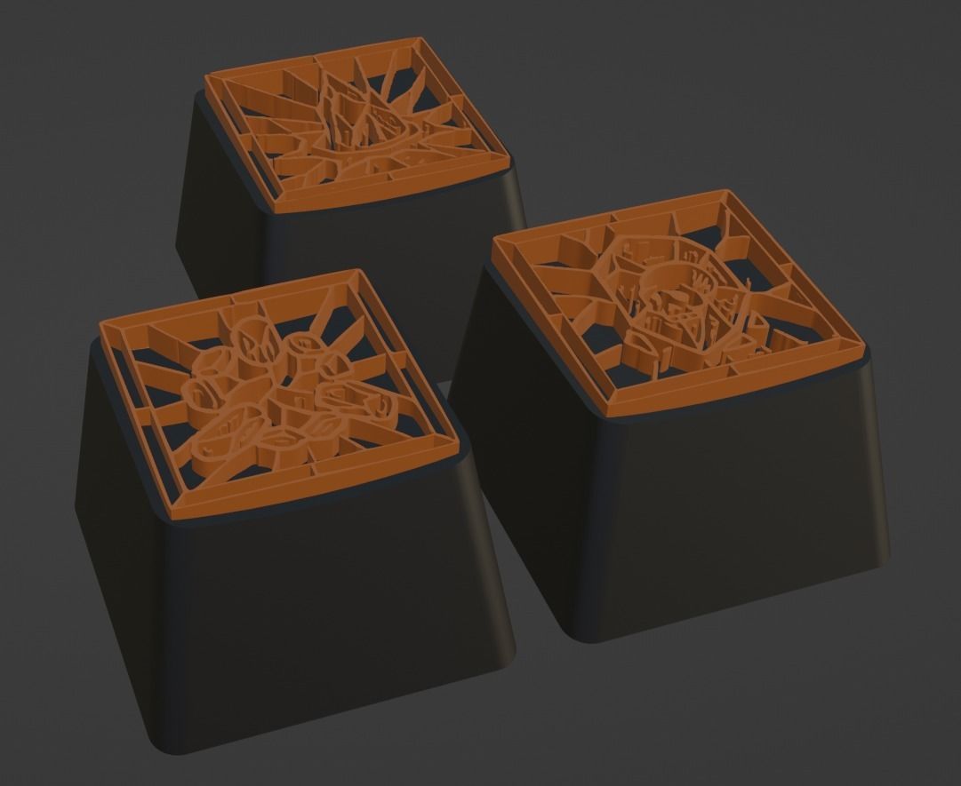 16x Diablo 4 Druid Keycaps 3D STL File Mechanical Keyboard 3D print model_7