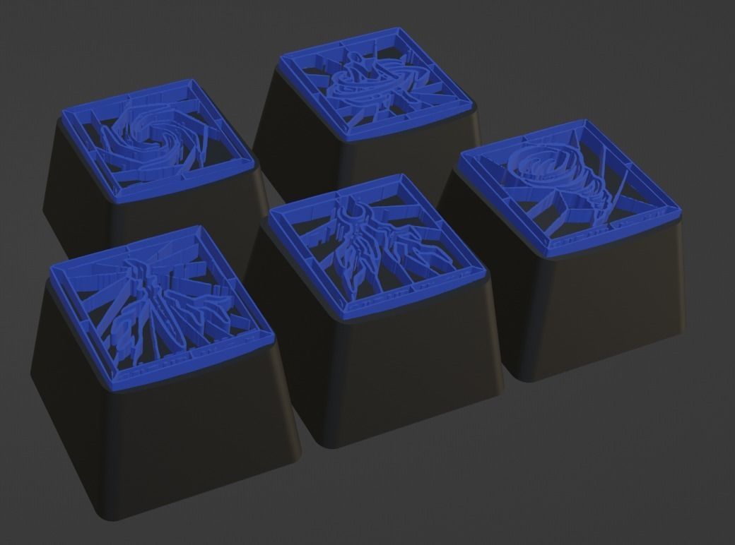 16x Diablo 4 Druid Keycaps 3D STL File Mechanical Keyboard 3D print model_5