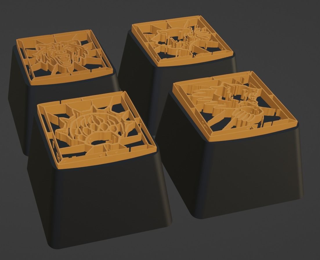 16x Diablo 4 Druid Keycaps 3D STL File Mechanical Keyboard 3D print model_1