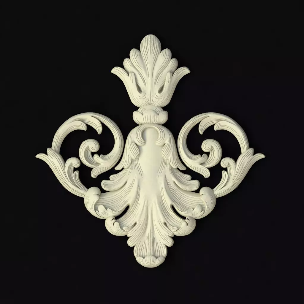 Central decor ornament for furniture 3D model_0