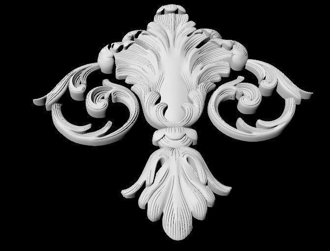 Central decor ornament for furniture 3D model_5