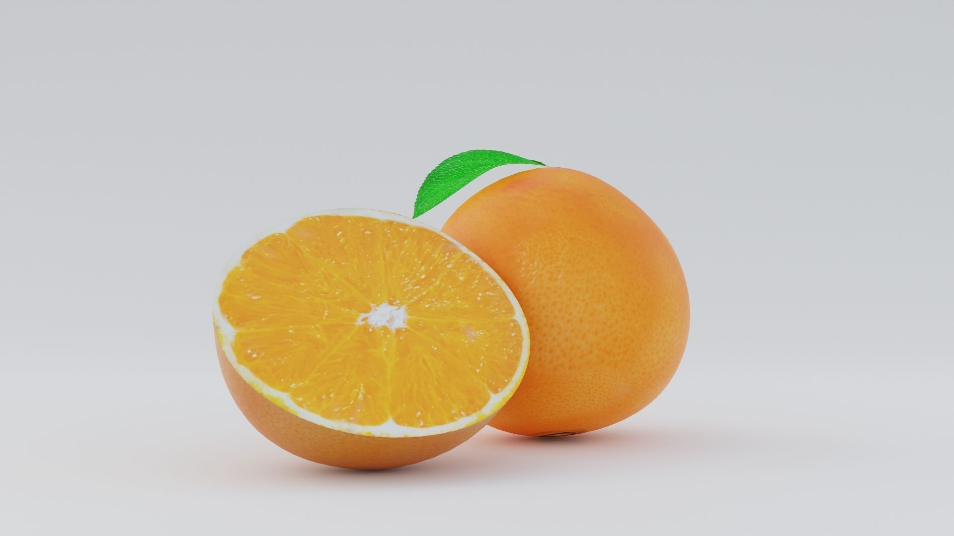 Realistic Orange Low-poly 3D model_1