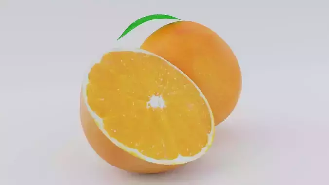 Realistic Orange Low-poly 3D model