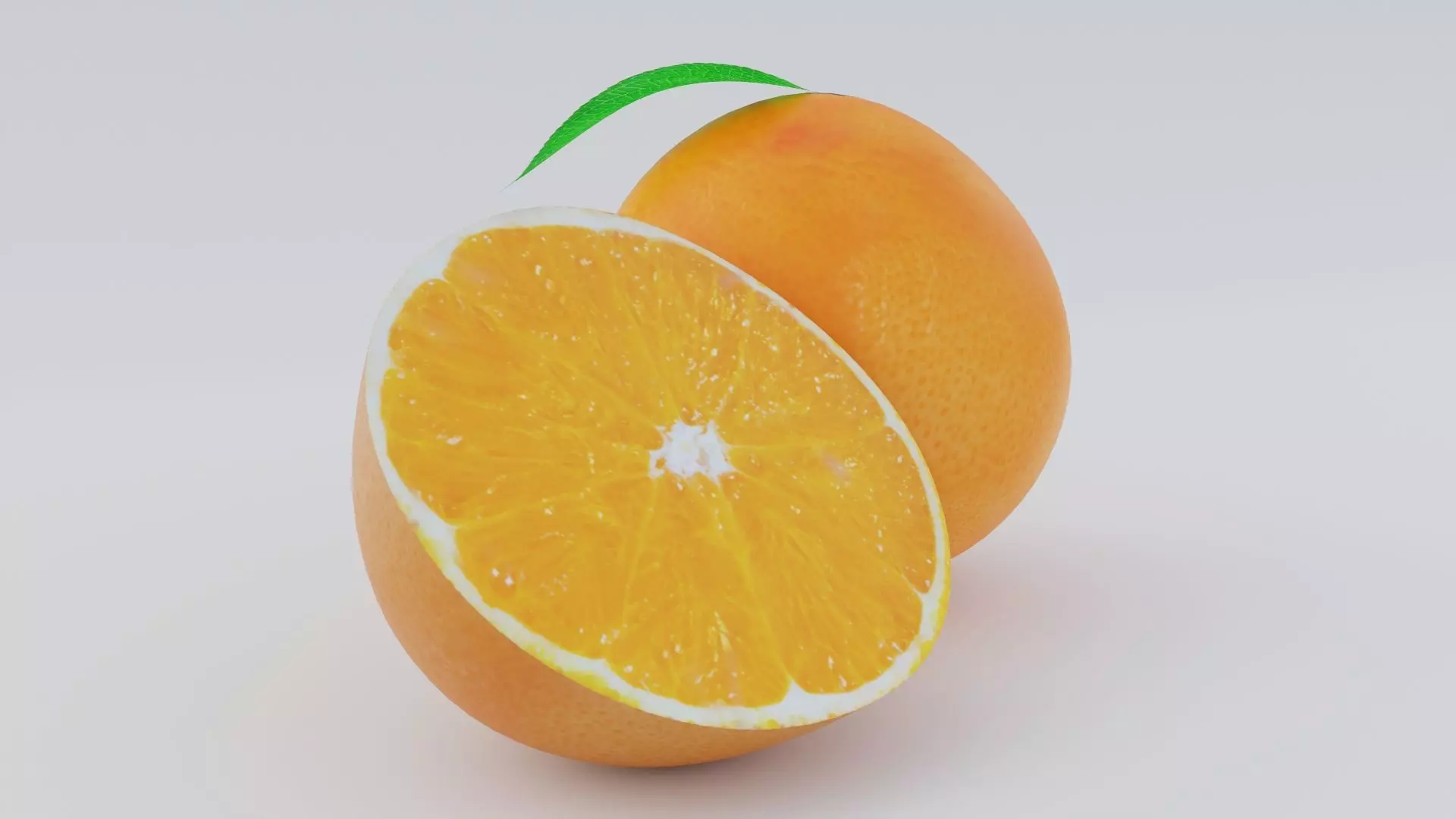 Realistic Orange Low-poly 3D model_0