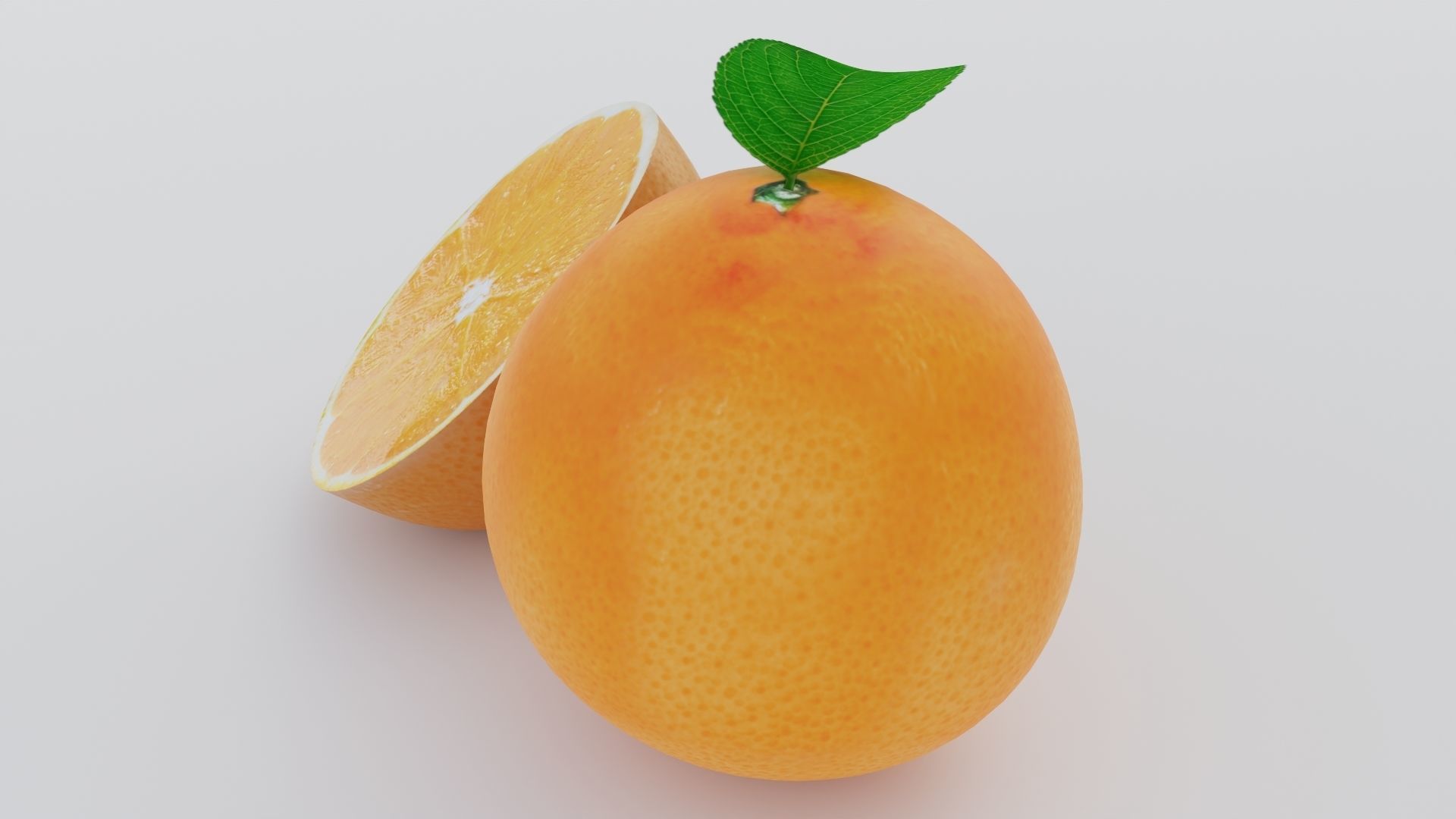 Realistic Orange Low-poly 3D model_2