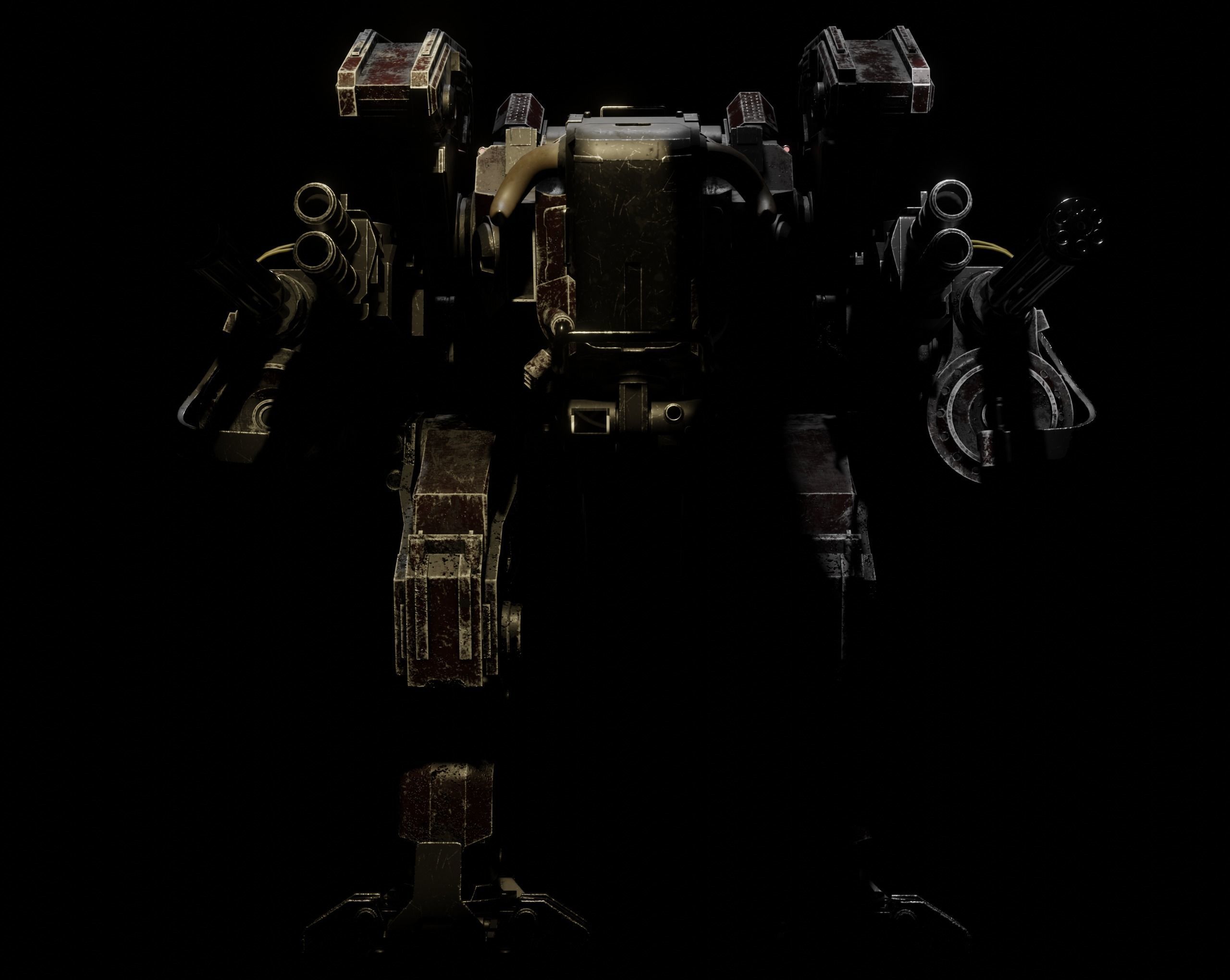 mecha Low-poly 3D model_2
