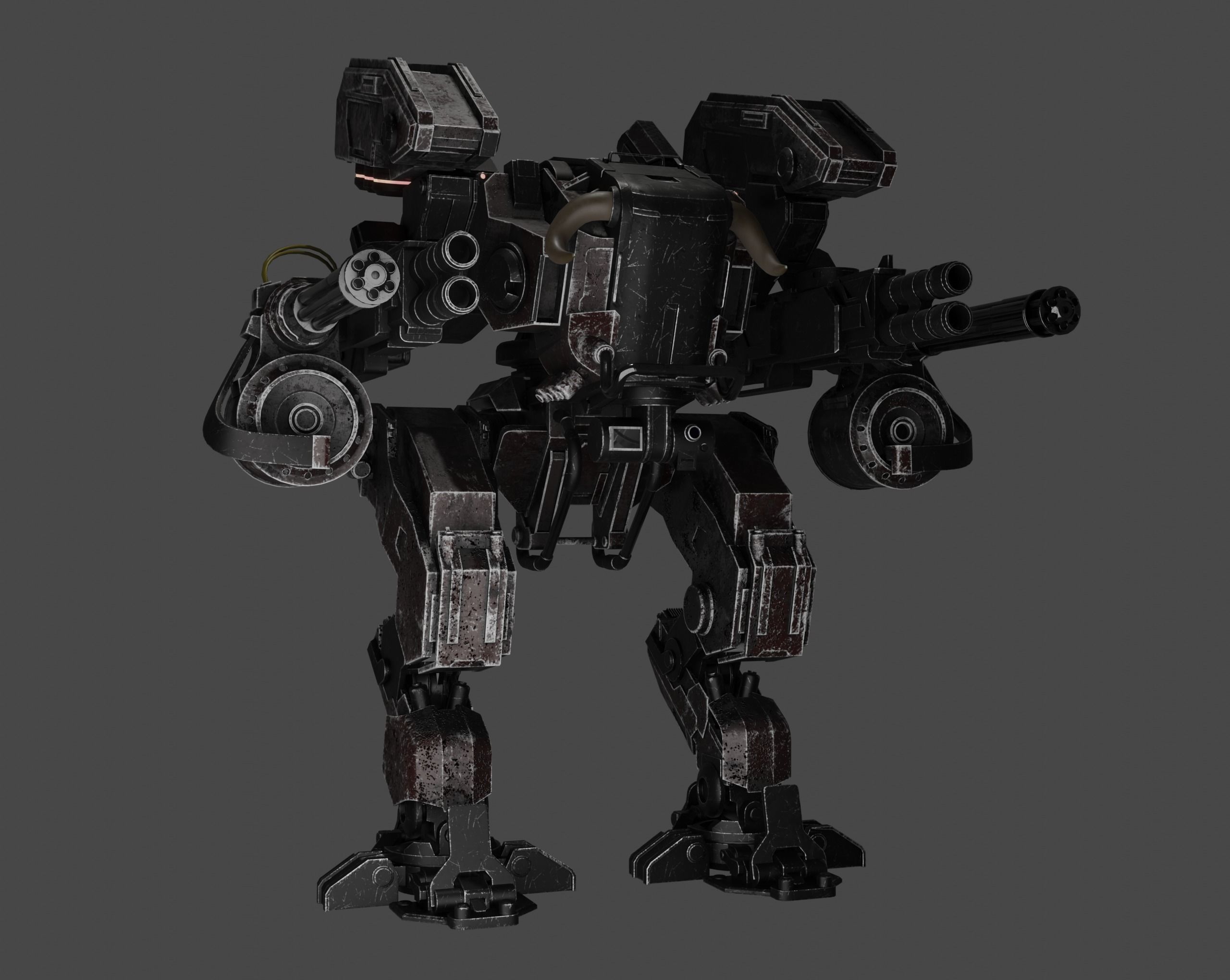 mecha Low-poly 3D model_3