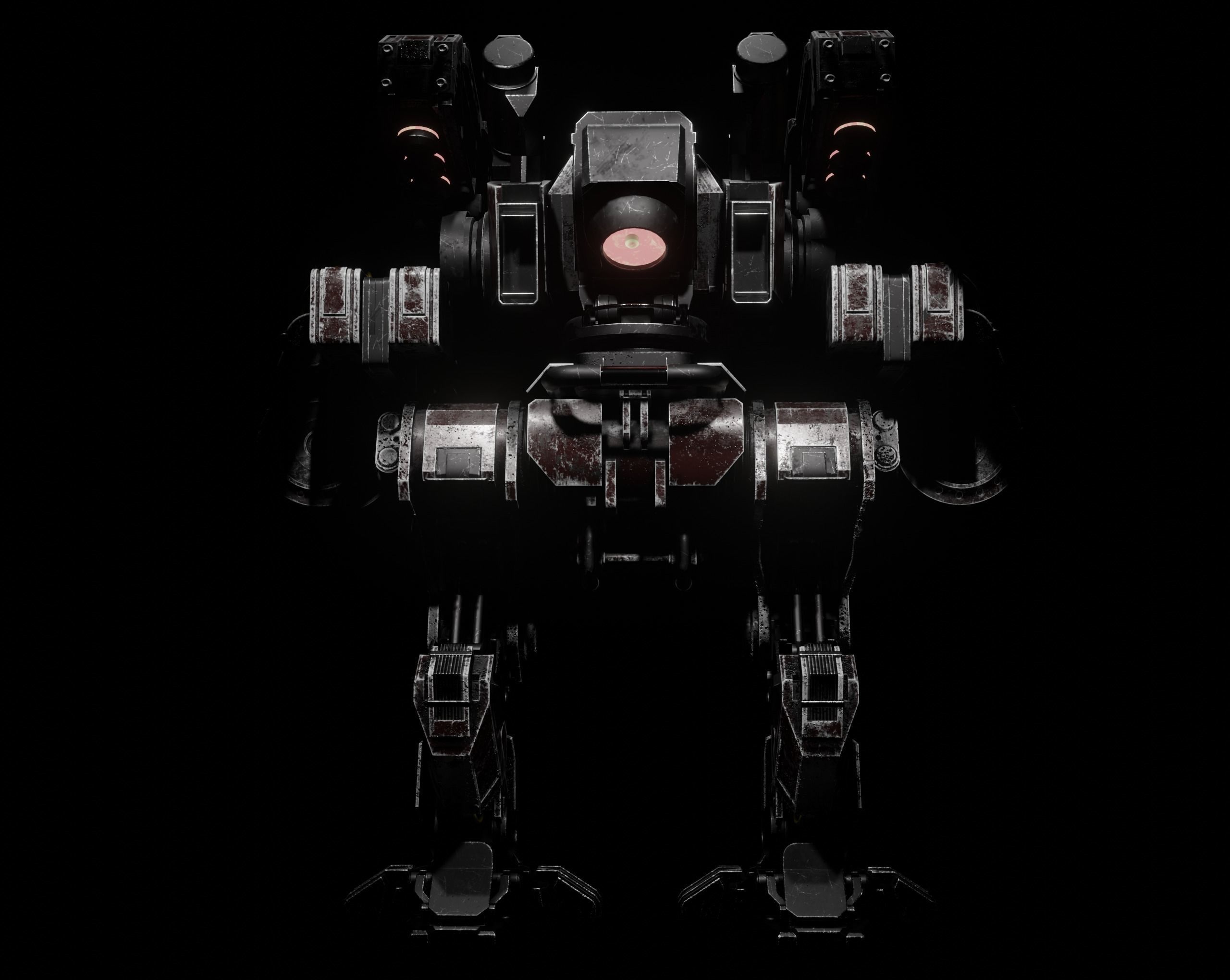 mecha Low-poly 3D model_5