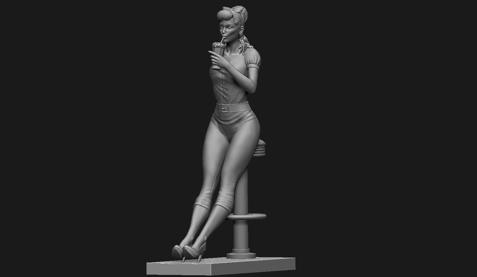 PinUp - Girl 3D print model_7