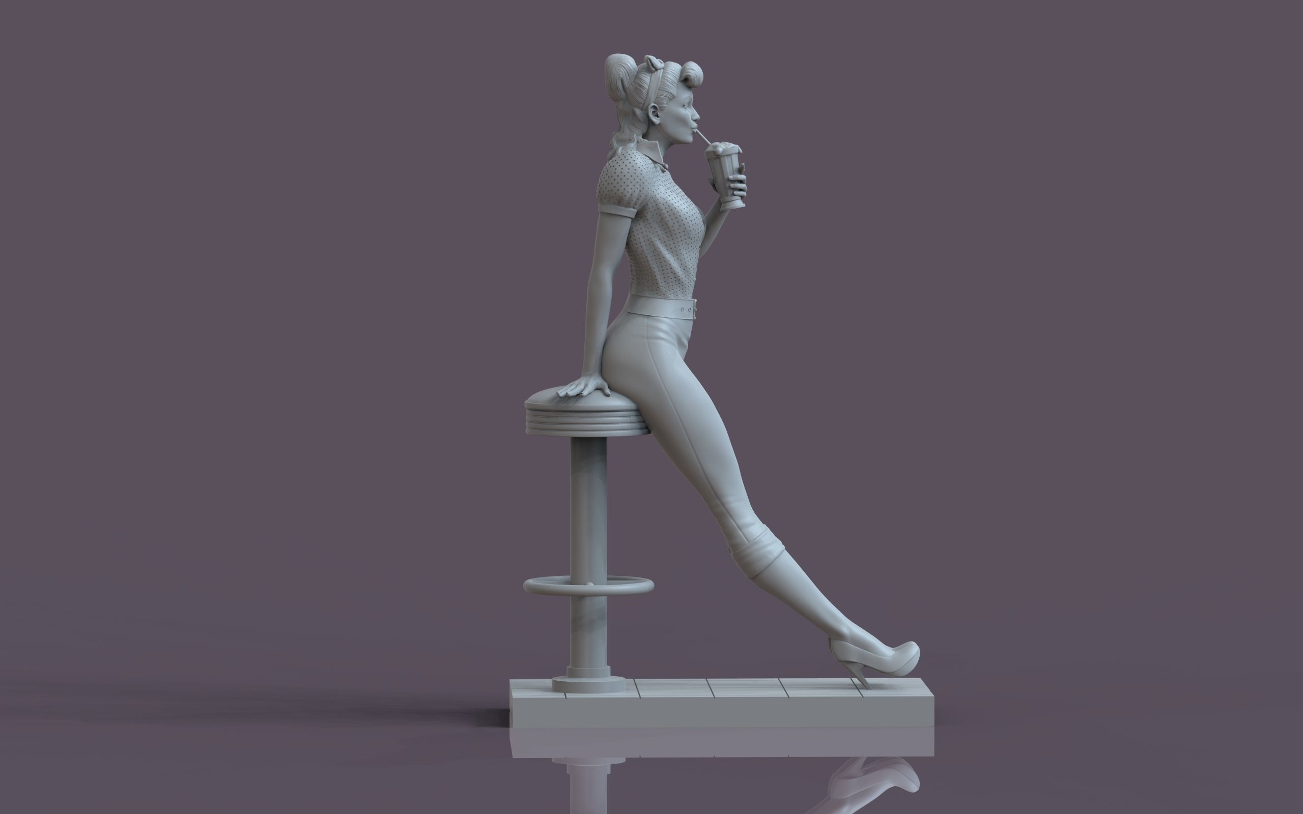 PinUp - Girl 3D print model_24