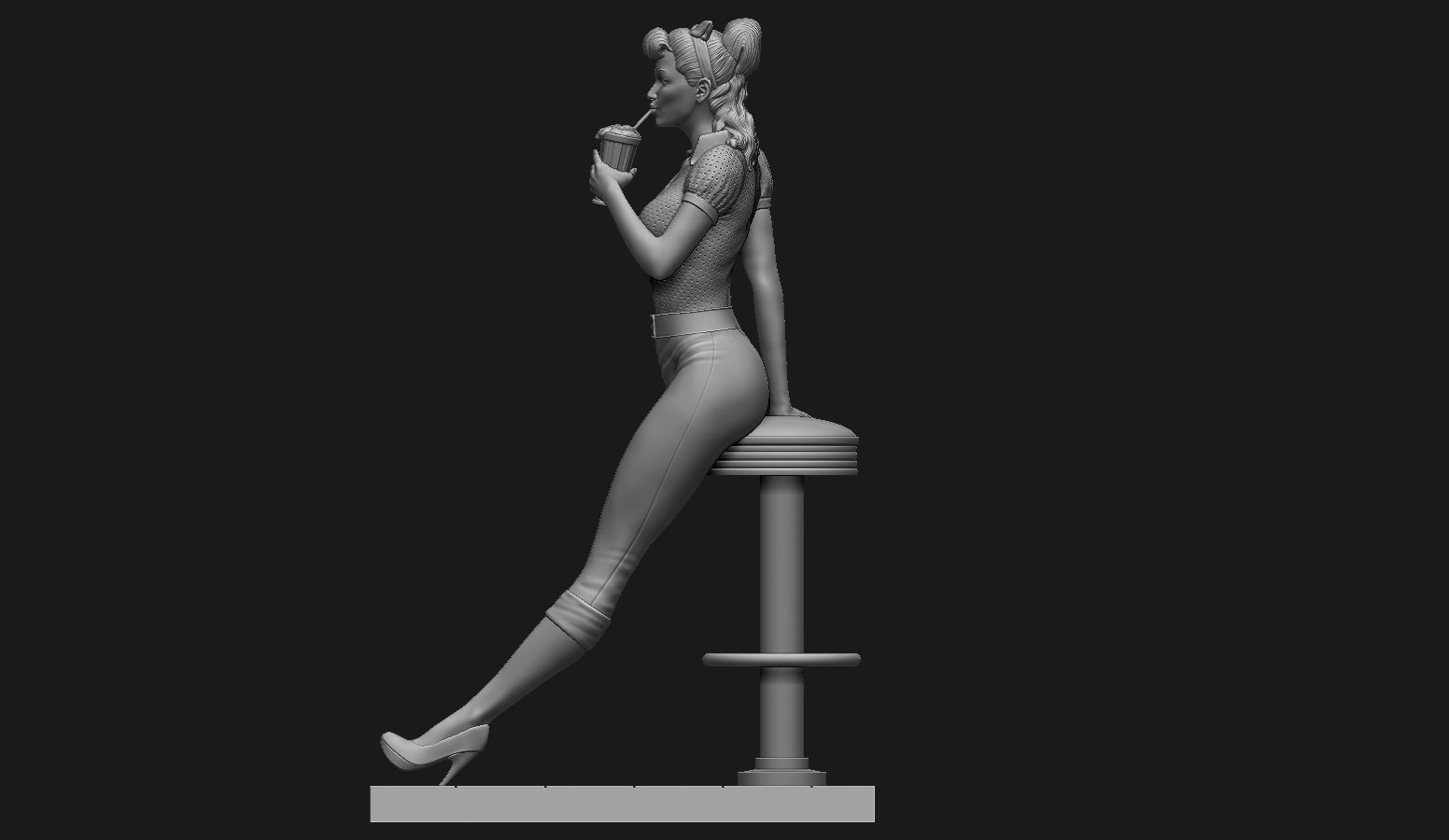 PinUp - Girl 3D print model_6