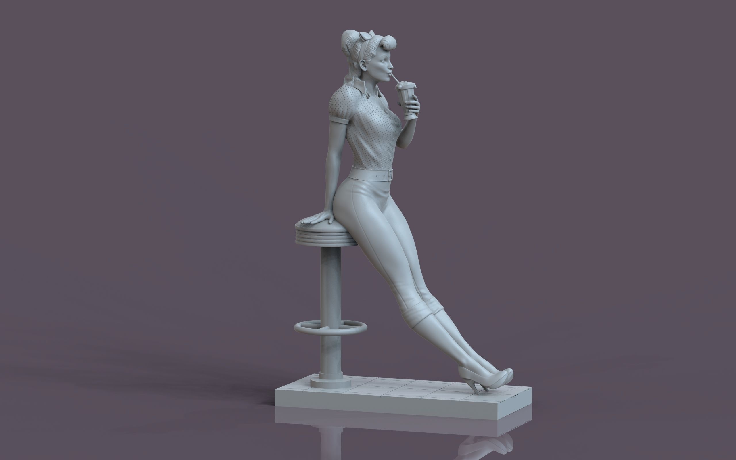PinUp - Girl 3D print model_28