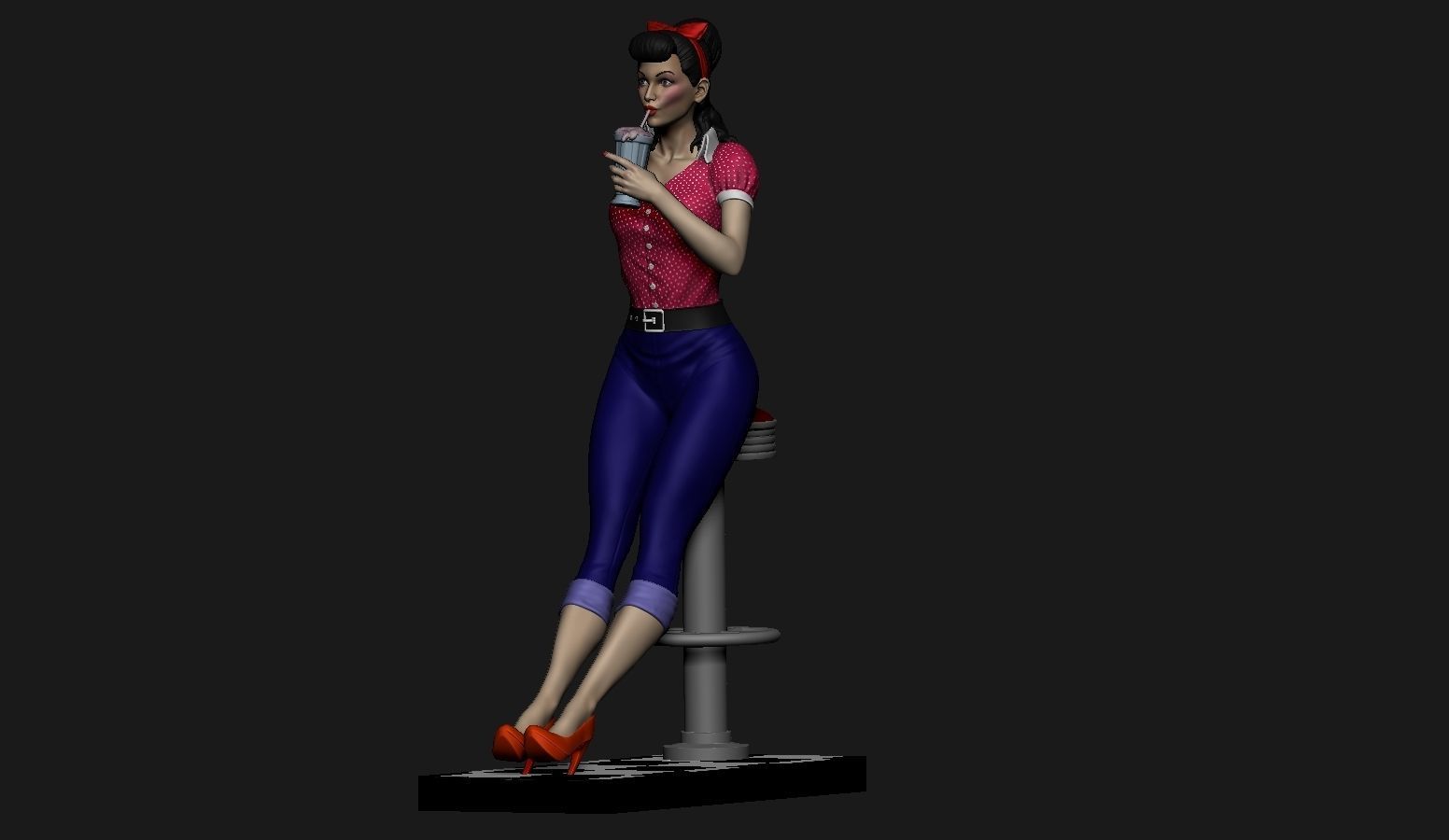 PinUp - Girl 3D print model_5
