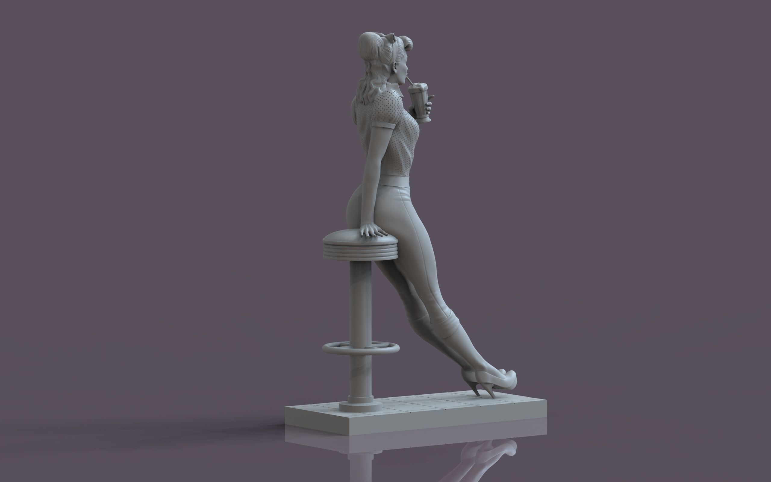 PinUp - Girl 3D print model_30