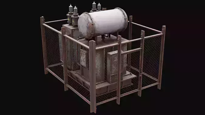 Old Rusty Transformer Low-poly 3D model