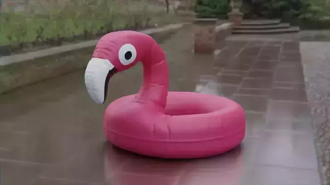 Flamingo inflatable toy Viva Magenta 3D model