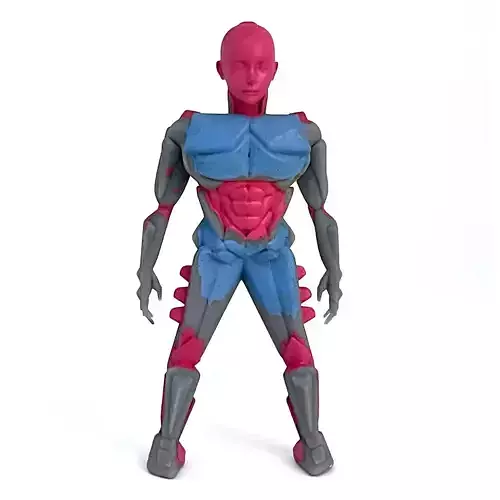 Sci-Fi Cyborg Figure STL 3d Print File Royalty Free 3D print model