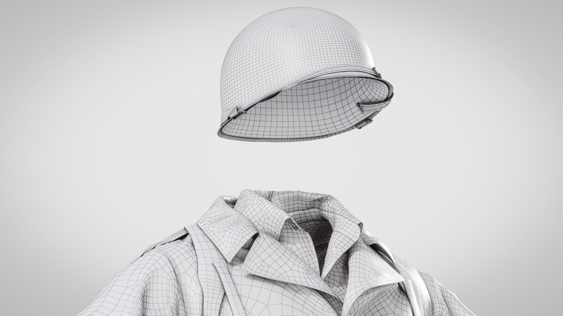 US WWII Infantry Soldier Summer Style 3D model_19