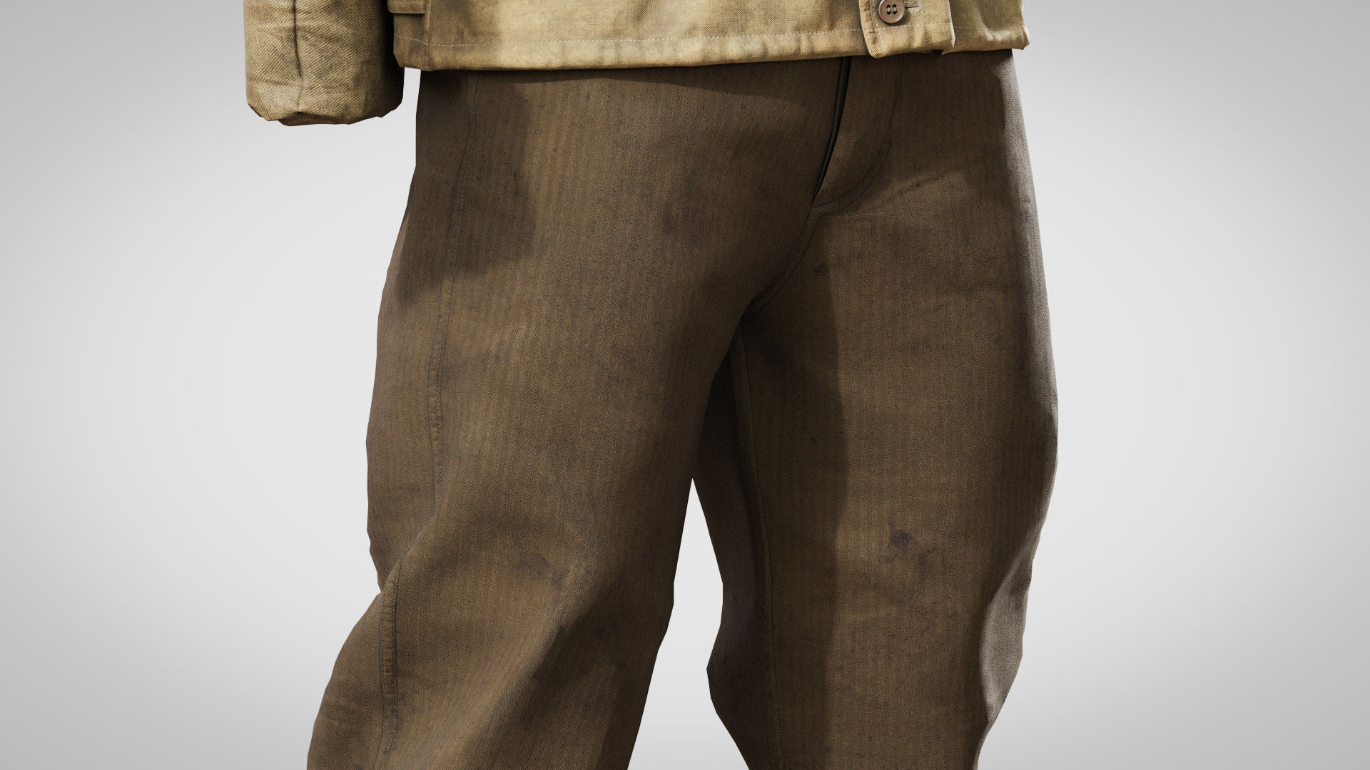 US WWII Infantry Soldier Summer Style 3D model_11