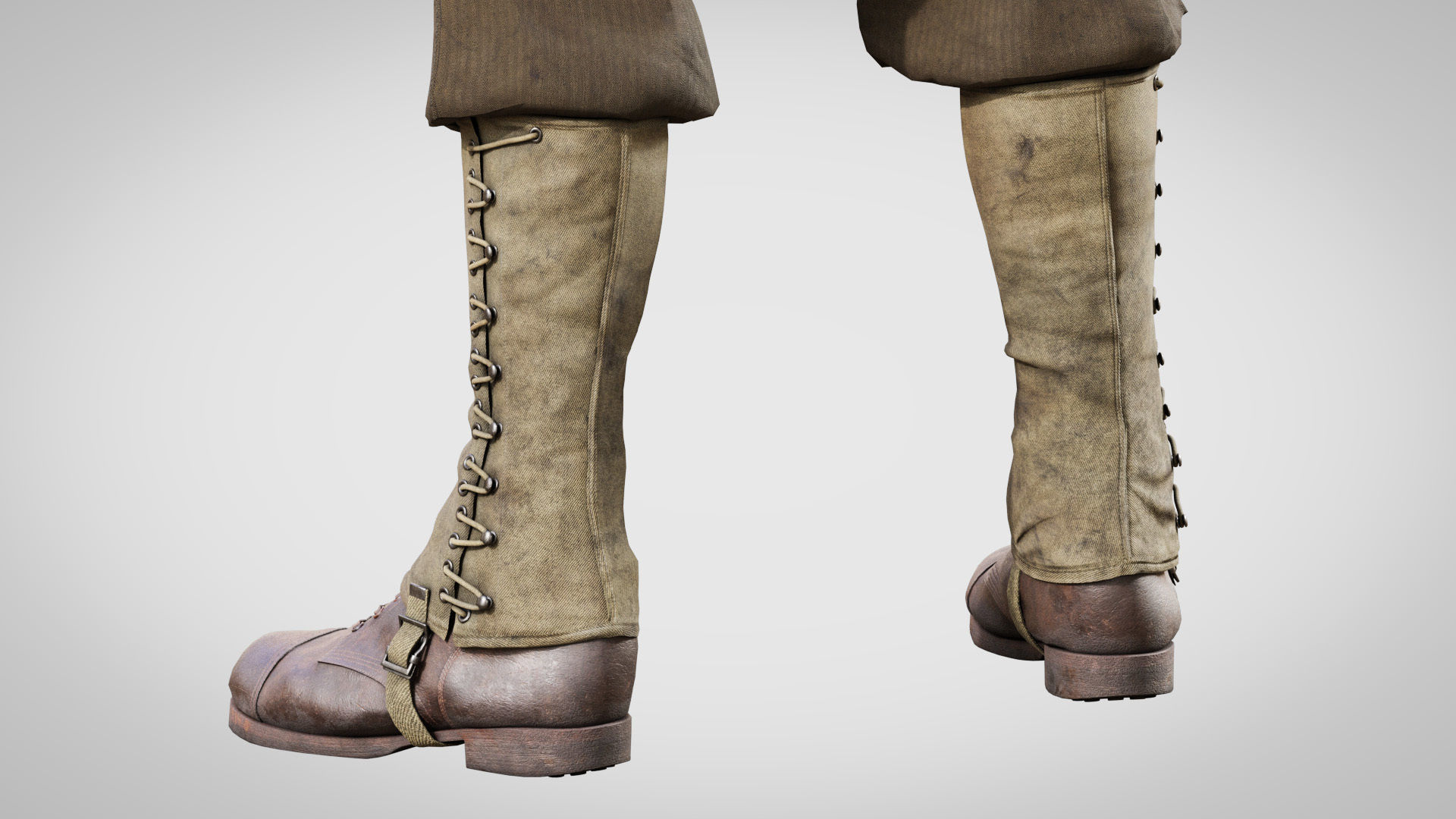 US WWII Infantry Soldier Summer Style 3D model_7