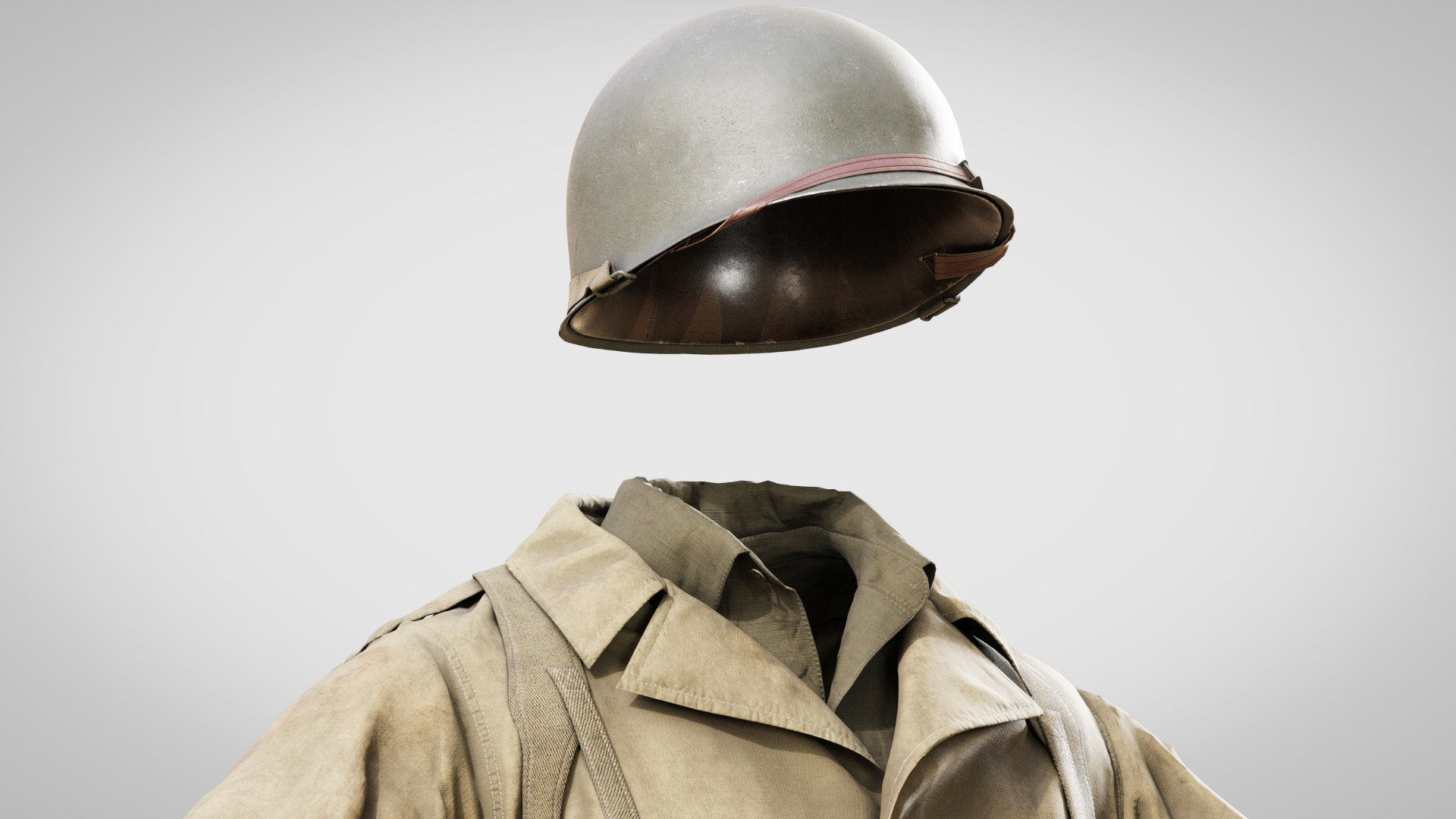 US WWII Infantry Soldier Summer Style 3D model_8