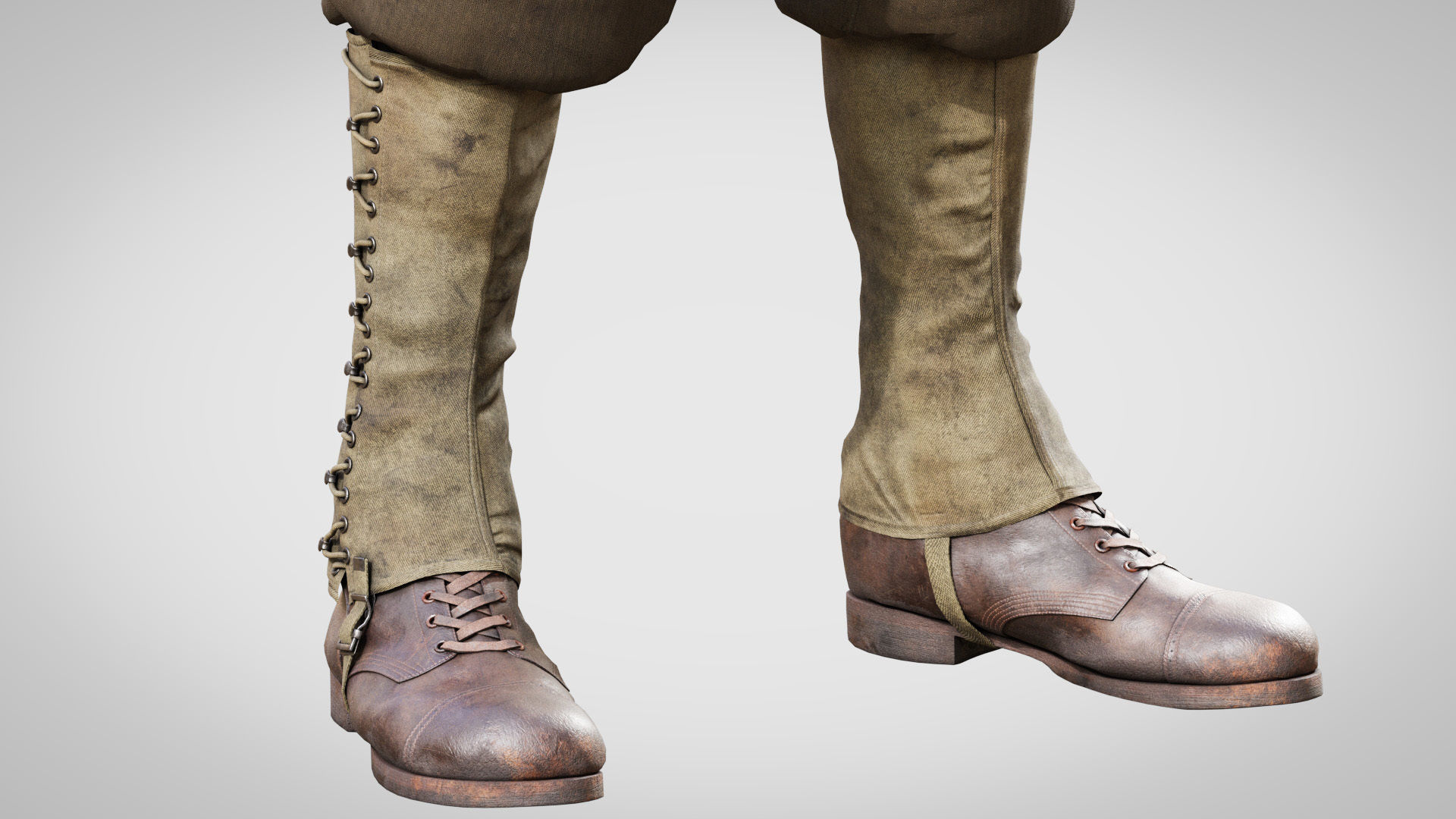 US WWII Infantry Soldier Summer Style 3D model_12