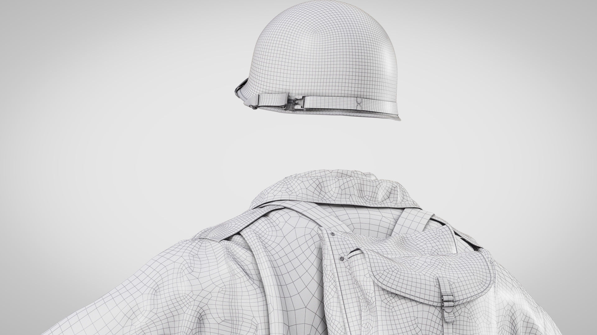 US WWII Infantry Soldier Summer Style 3D model_14